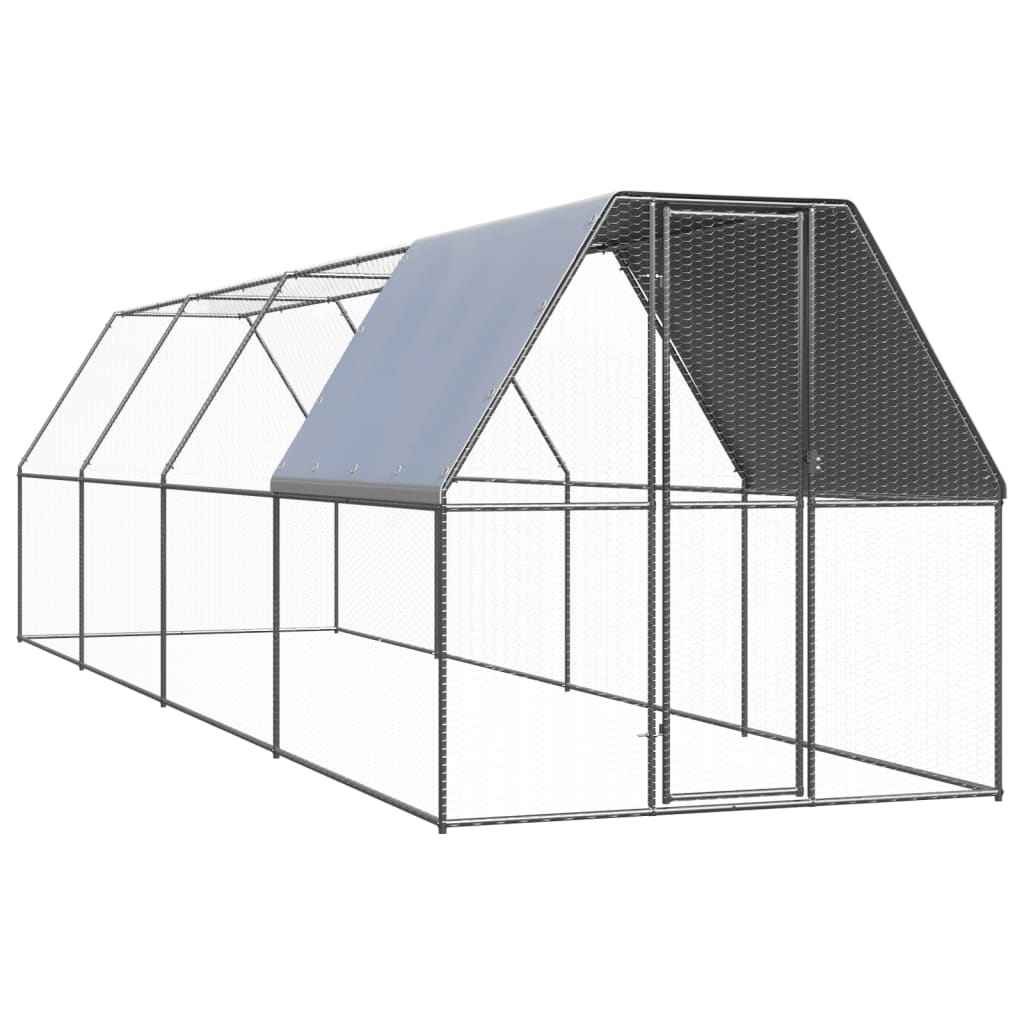 vidaXL Galinheiro de exterior 2x2x2 m aço galvanizado