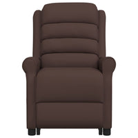 vidaXL Poltrona de massagens elevatória couro artificial castanho