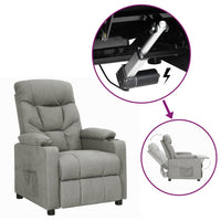 vidaXL Poltrona elevatória tecido cinzento-claro