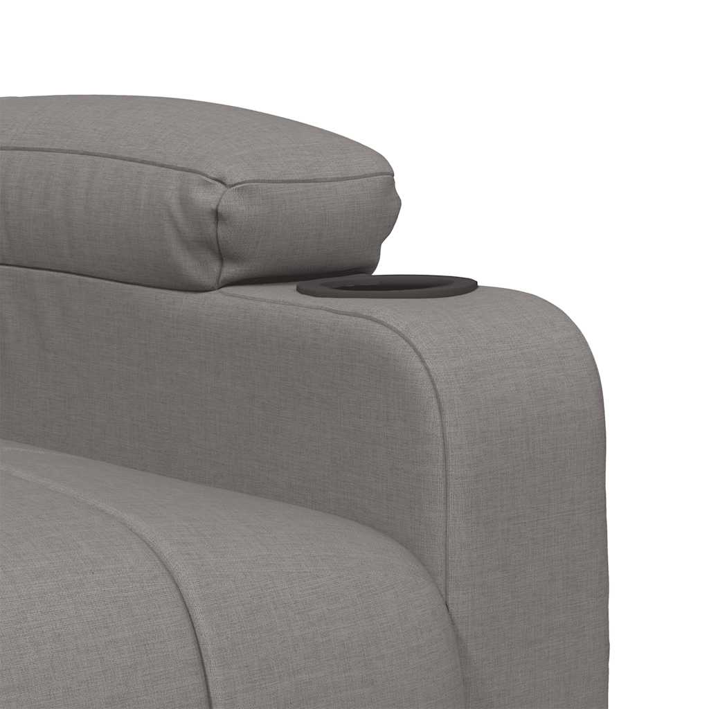vidaXL Poltrona elevatória de massagens tecido cinzento-claro