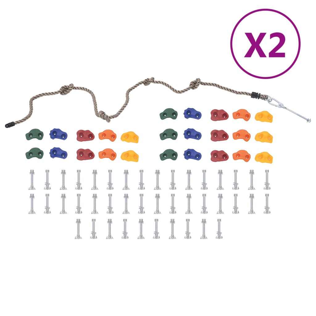 vidaXL Pedras de escalada 20 pcs multicor PE