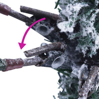 vidaXL Árvore de Natal pré-iluminada c/ flocos neve e pinhas PVC/PE