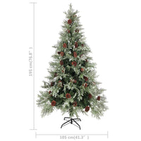 vidaXL Árvore Natal pré-iluminada c/ pinhas 120 cm PVC/PE verde/branco