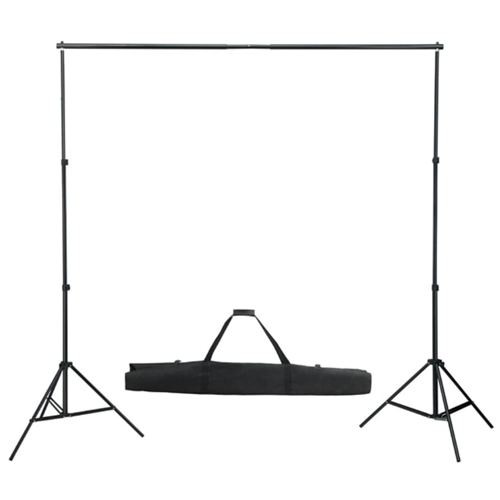 vidaXL Kit estúdio fotográfico c/ conj. de iluminação/fundo/refletor