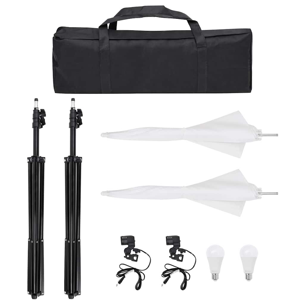 vidaXL Kit de estúdio fotográfico com conjunto de iluminação e fundo