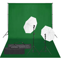 vidaXL Kit de estúdio fotográfico com conjunto de iluminação e fundo