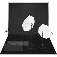 vidaXL Kit de estúdio fotográfico com conjunto de iluminação e fundo
