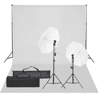 vidaXL Kit de estúdio fotográfico com conjunto de iluminação e fundo