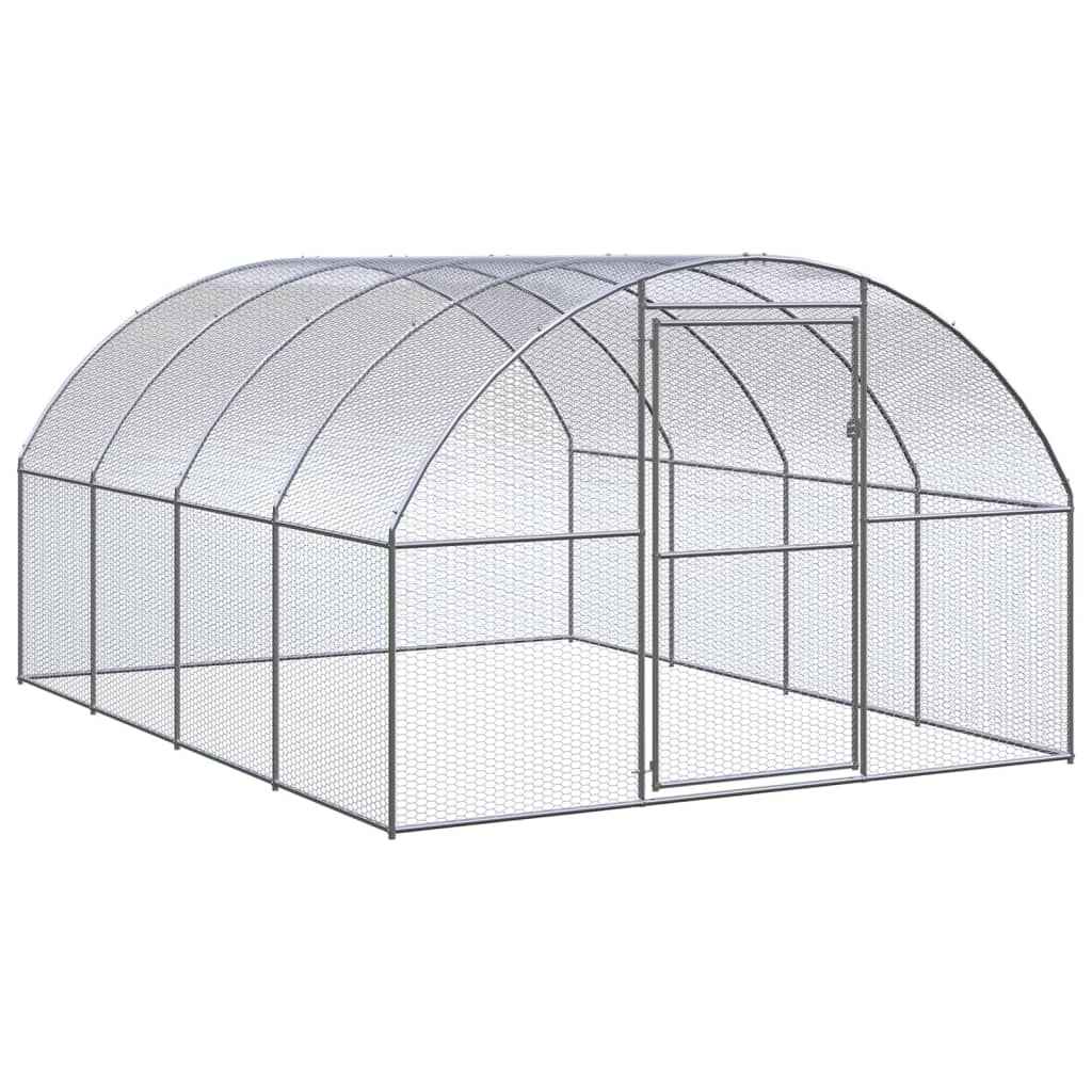 vidaXL Galinheiro de exterior 3x2x2 m aço galvanizado
