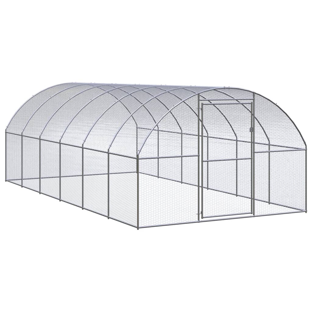 vidaXL Galinheiro de exterior 3x2x2 m aço galvanizado