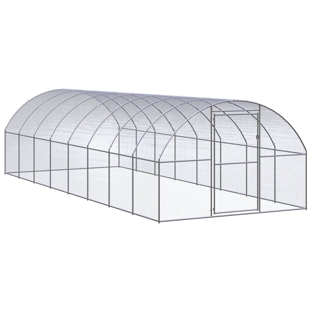 vidaXL Galinheiro de exterior 3x2x2 m aço galvanizado