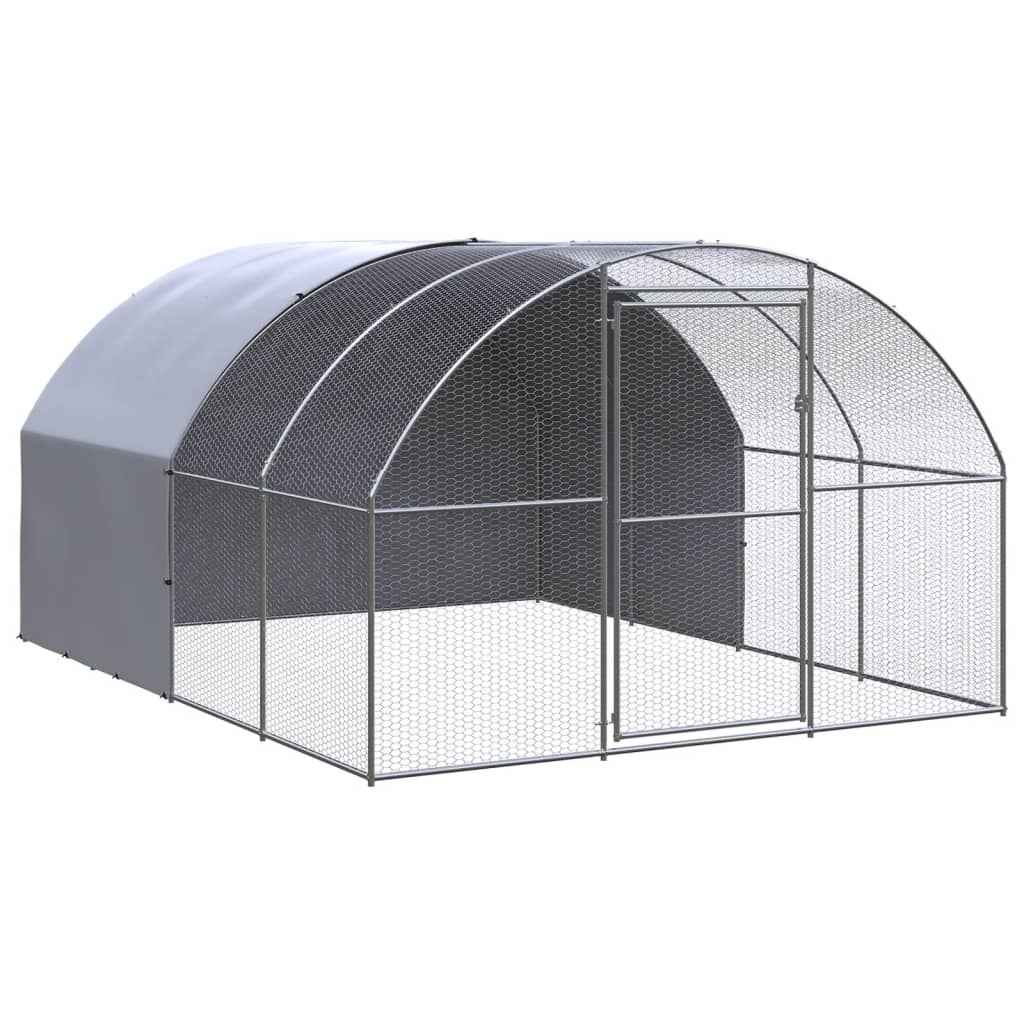 vidaXL Galinheiro de exterior 3x2x2 m aço galvanizado