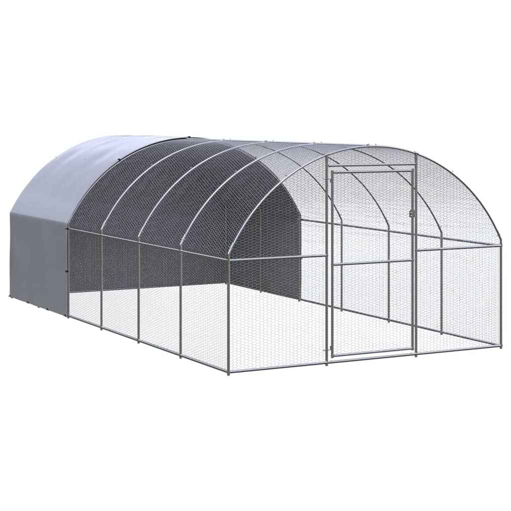 vidaXL Galinheiro de exterior 3x2x2 m aço galvanizado