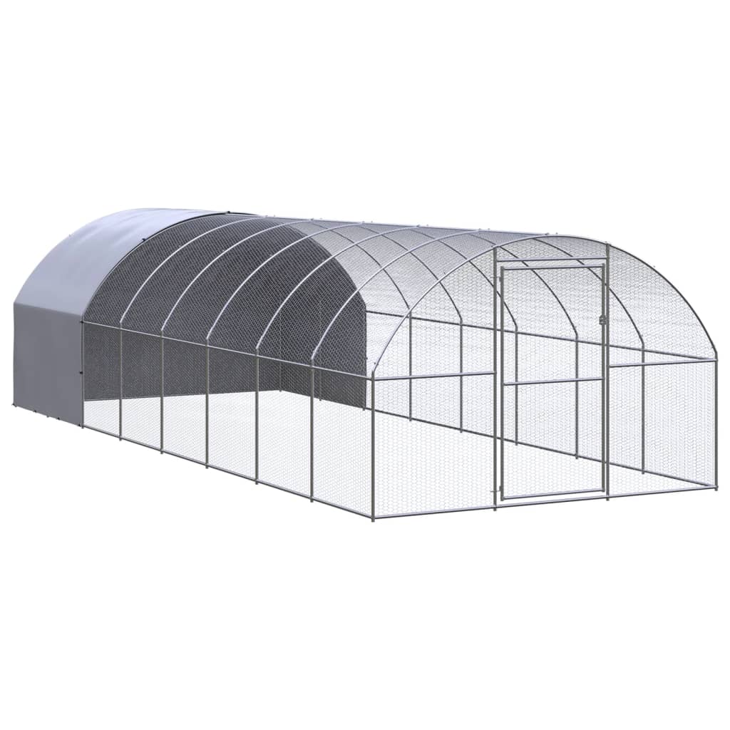 vidaXL Galinheiro de exterior 3x2x2 m aço galvanizado