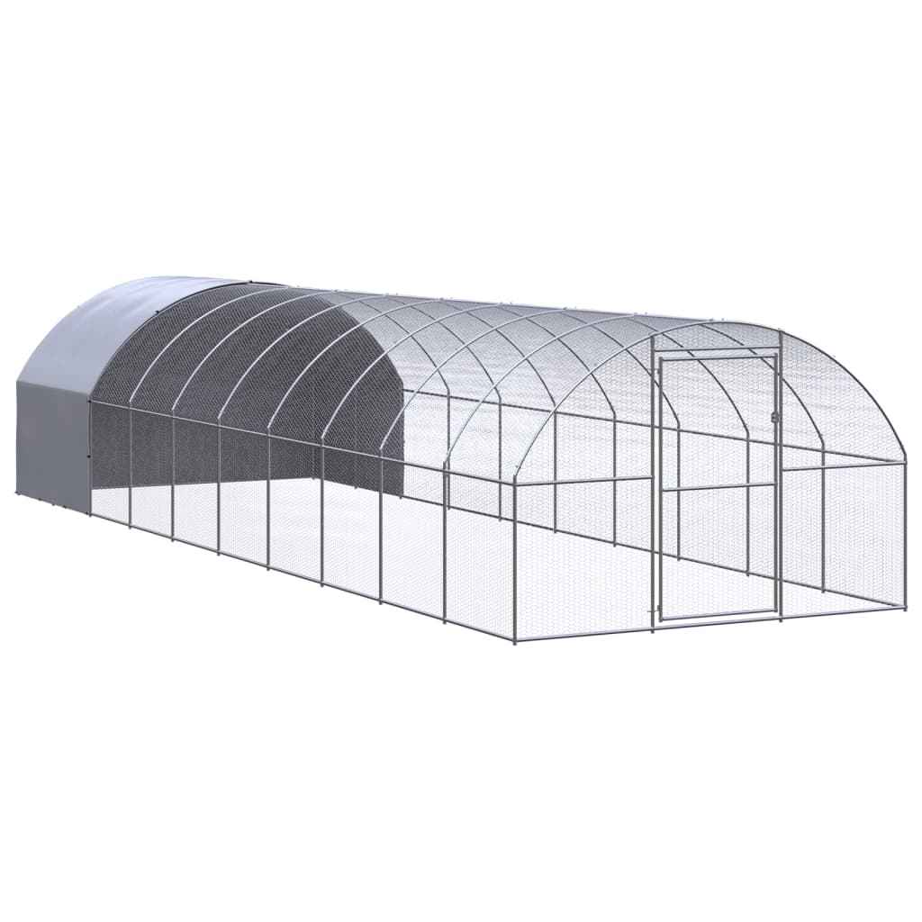 vidaXL Galinheiro de exterior 3x2x2 m aço galvanizado