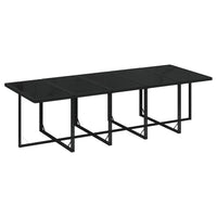 vidaXL 11 pcs conjunto jantar p/ jardim c/ almofadões vime PE preto