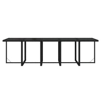 vidaXL 11 pcs conjunto jantar p/ jardim c/ almofadões vime PE preto