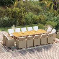vidaXL 11 pcs conjunto jantar p/ jardim c/ almofadões vime PE preto