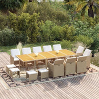 vidaXL 11 pcs conjunto jantar p/ jardim c/ almofadões vime PE preto