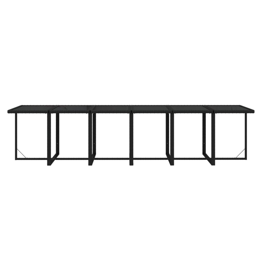 vidaXL 17 pcs conjunto jantar p/ jardim c/ almofadões vime PE preto