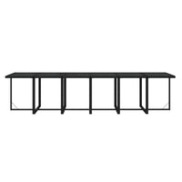 vidaXL 17 pcs conjunto jantar p/ jardim c/ almofadões vime PE preto