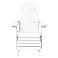 vidaXL Cadeiras de jardim Adirondack c/ apoio de pés 2 pcs PEAD branco