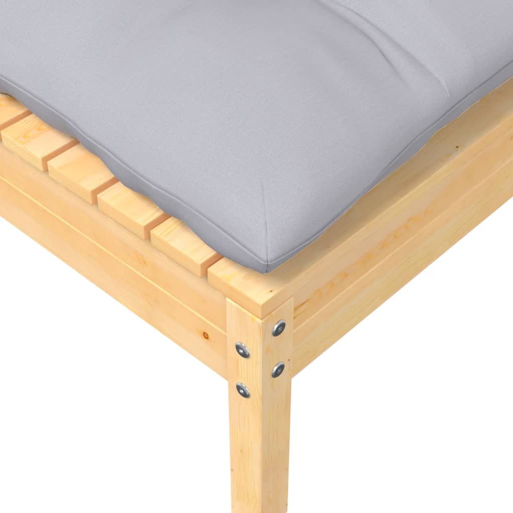 vidaXL 7 pcs conjunto lounge de jardim + almofadões cinza pinho maciço
