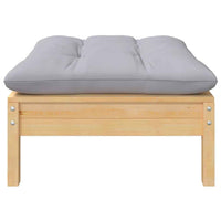 vidaXL 7 pcs conjunto lounge de jardim + almofadões cinza pinho maciço