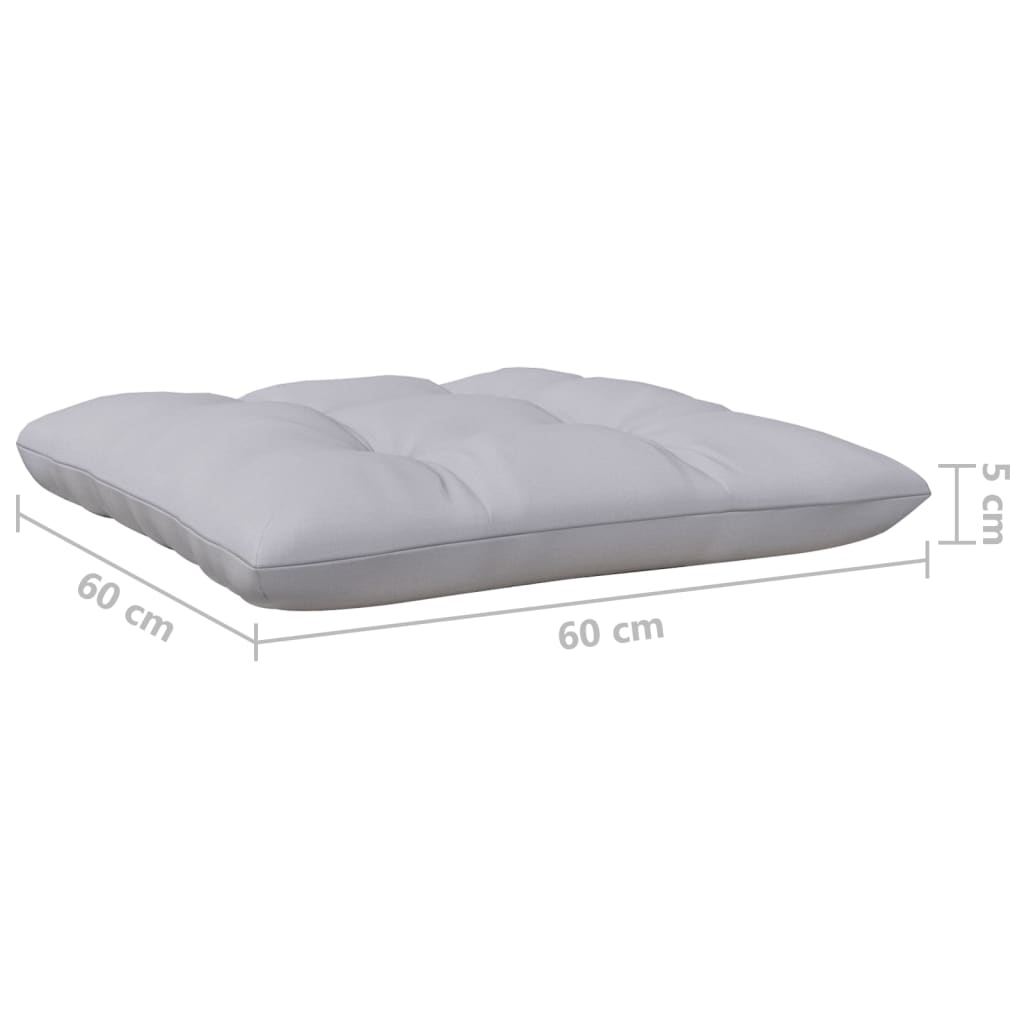 vidaXL 7 pcs conjunto lounge de jardim + almofadões cinza pinho maciço