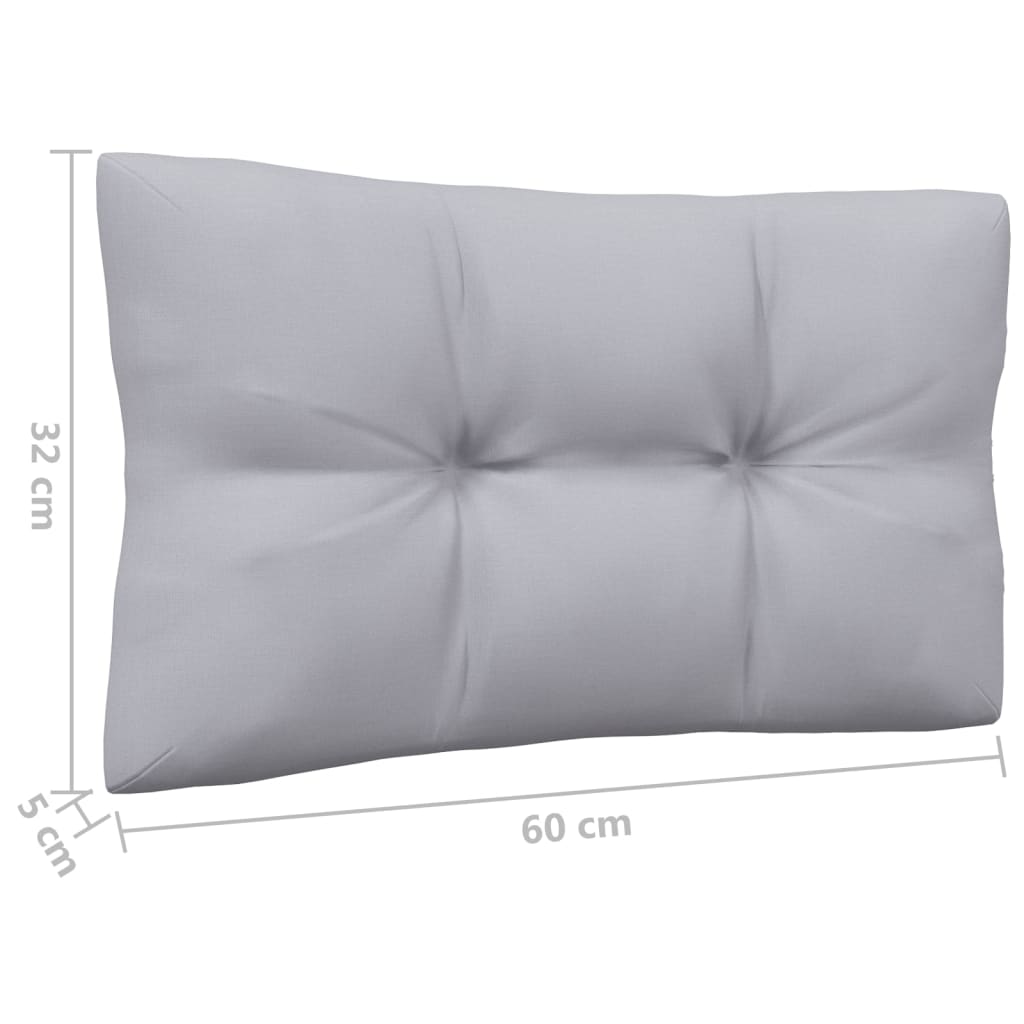 vidaXL 7 pcs conjunto lounge de jardim + almofadões cinza pinho maciço