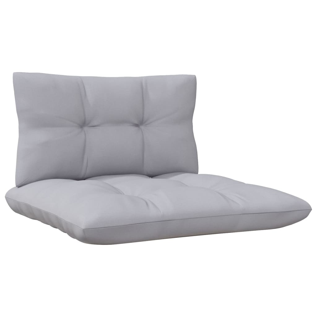 vidaXL 7 pcs conjunto lounge de jardim + almofadões cinza pinho maciço