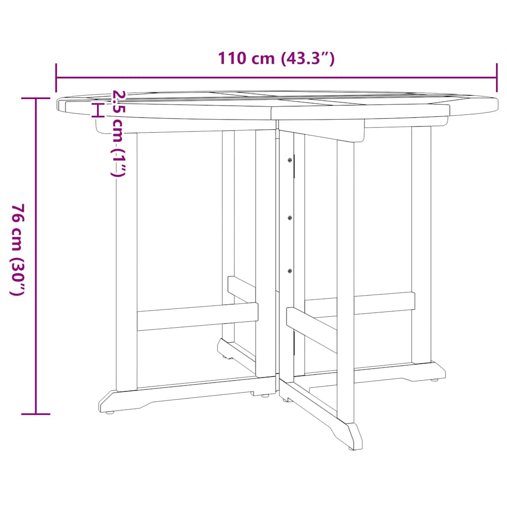 vidaXL 5 pcs conjunto jantar dobrável p/ exterior madeira teca maciça