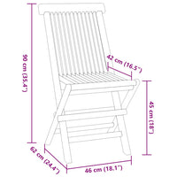 vidaXL 5 pcs conjunto jantar dobrável p/ exterior madeira teca maciça