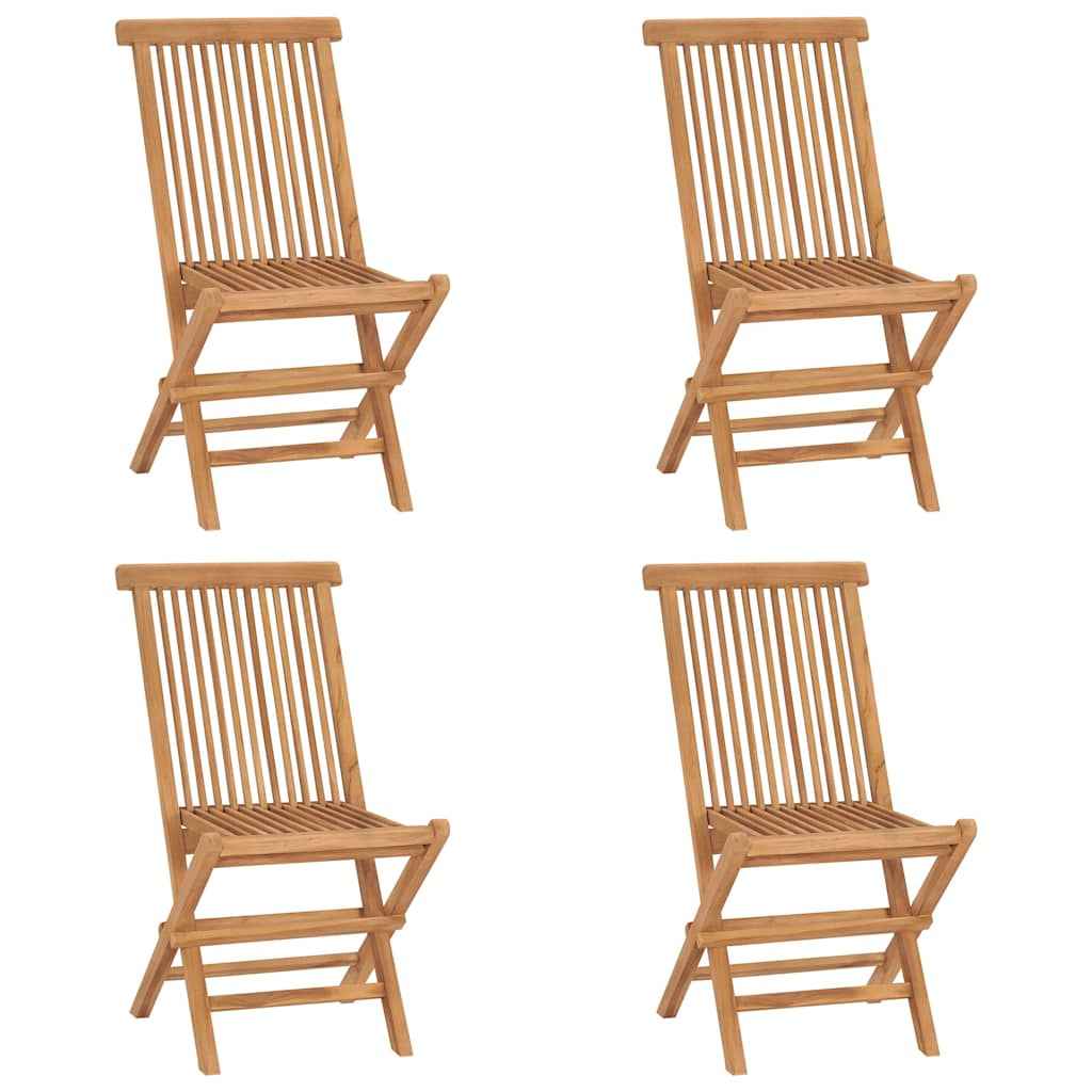 vidaXL 5 pcs conjunto jantar dobrável p/ exterior madeira teca maciça