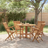 vidaXL 5 pcs conjunto jantar dobrável p/ exterior madeira teca maciça