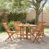 vidaXL 5 pcs conjunto jantar dobrável p/ exterior madeira teca maciça