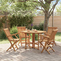 vidaXL 5 pcs conjunto jantar dobrável p/ exterior madeira teca maciça