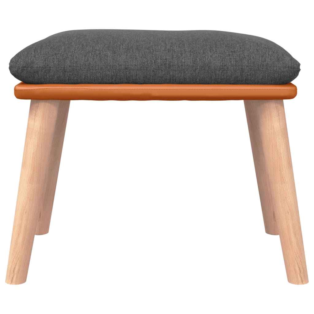 vidaXL Cadeira de baloiço com banco tecido cinzento-escuro