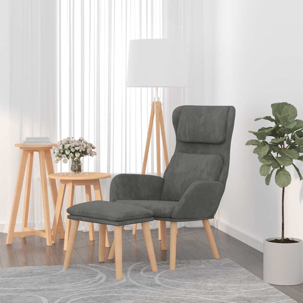 vidaXL Cadeira de descanso veludo cinzento-claro