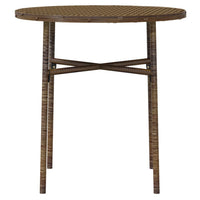 vidaXL 3 pcs conjunto de jantar para jardim vime PE castanho