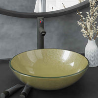 vidaXL Lavatório em vidro temperado, 42 cm, transparente