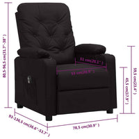 vidaXL Poltrona reclinável elétrica couro artificial preto