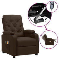 vidaXL Poltrona de massagens elétrica couro artificial preto