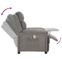vidaXL Poltrona de massagens elétrica tecido cinzento-claro