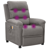 vidaXL Poltrona de massagens elétrica tecido cinza-escuro