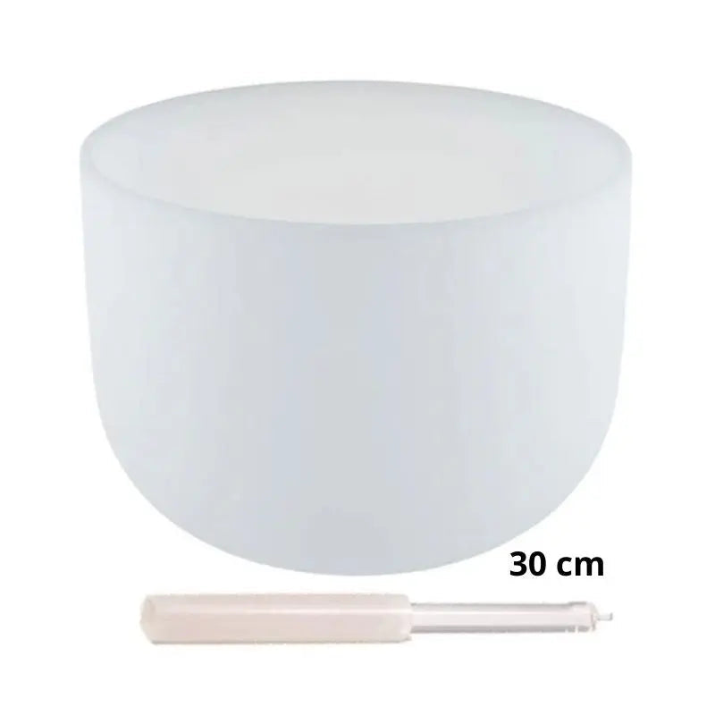 Taça sonora de cristal quartzo branco - 30 cm (432 Hertz)