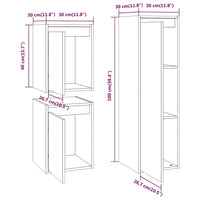 vidaXL Móveis de TV 3 pcs madeira de pinho maciça branco