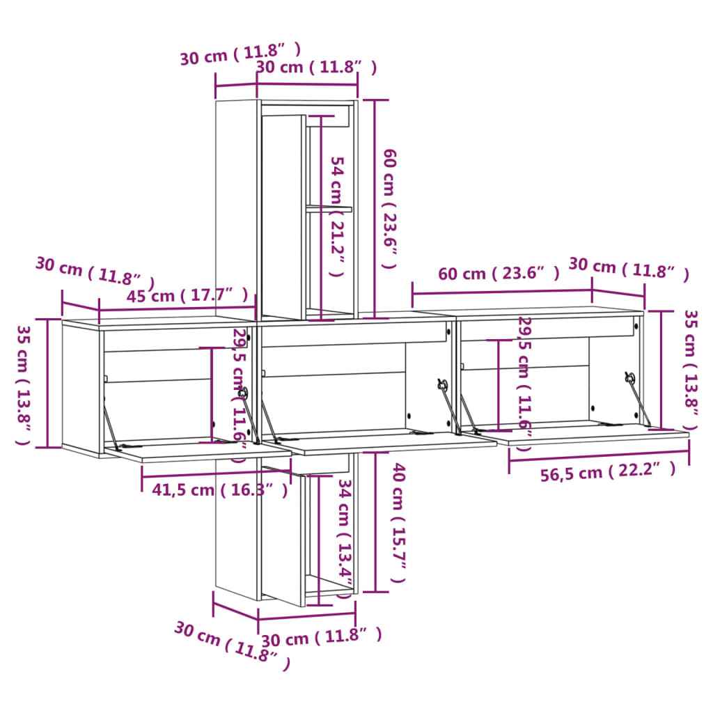 vidaXL Móveis de TV 5 pcs madeira de pinho maciça
