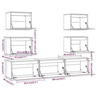 vidaXL Móveis de TV 7 pcs madeira de pinho maciça branco