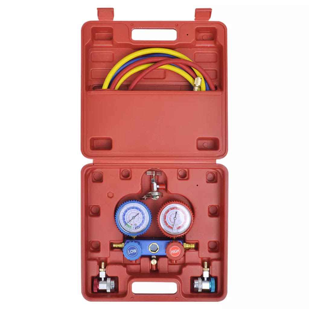 vidaXL Bomba vácuo 100 L/min c/ conj manómetros 2 vias kit ferramentas